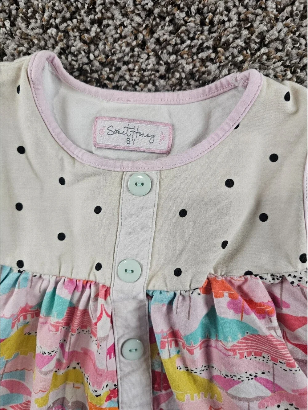 Sweet Honey Boutique Girls Sz 6 Sleeveless Sundress Dress Bright Tropical